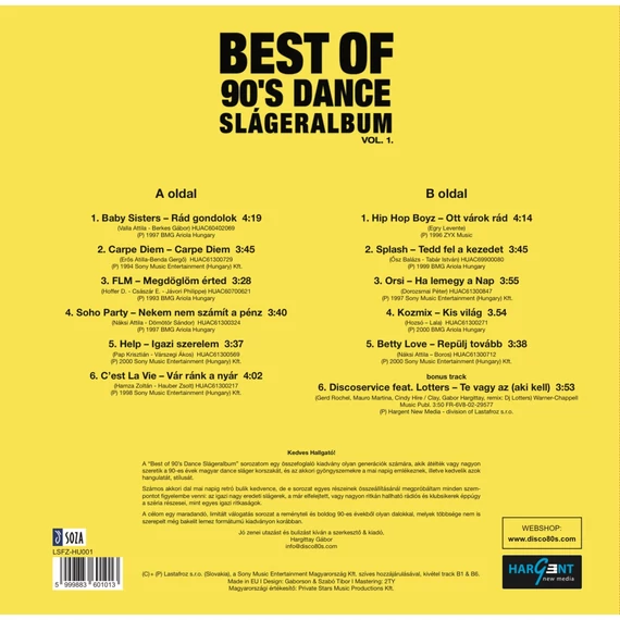 Best of 90's Dance Slágeralbum Vol. 1.