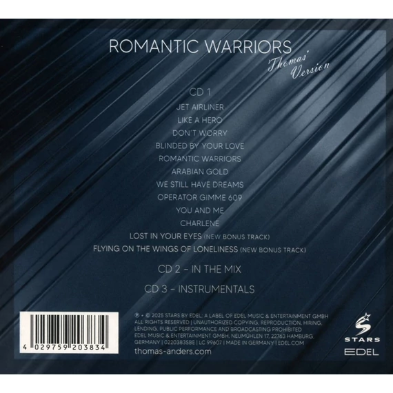 Thomas Anders - Sings Modern Talking: Romantic Warriors on 3 CDs 