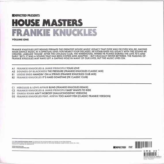 Various Artists - Defected Presents House Masters: Frankie Knuckles (Volume One)