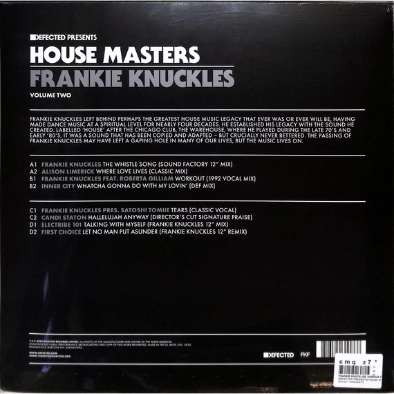 Various Artists - Defected Presents House Masters: Frankie Knuckles (Volume Two)